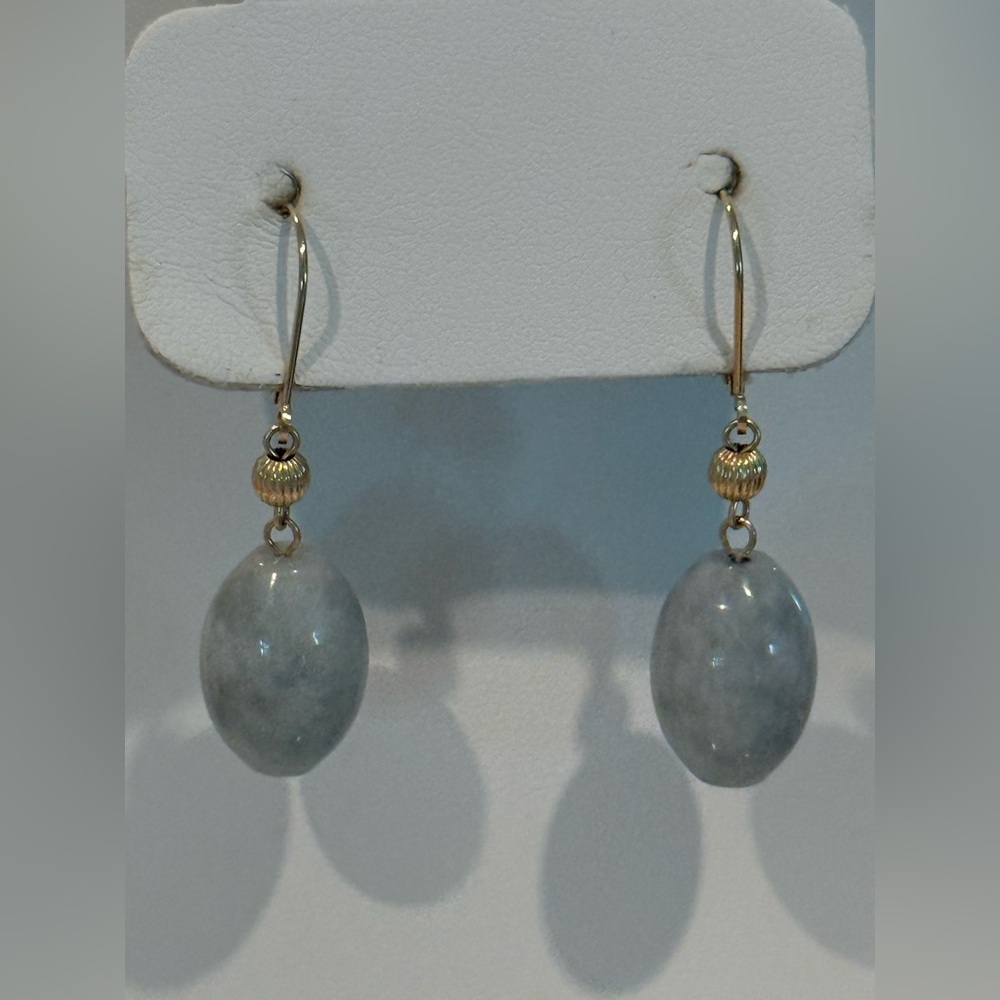 Nephrite Jade lever back earrings